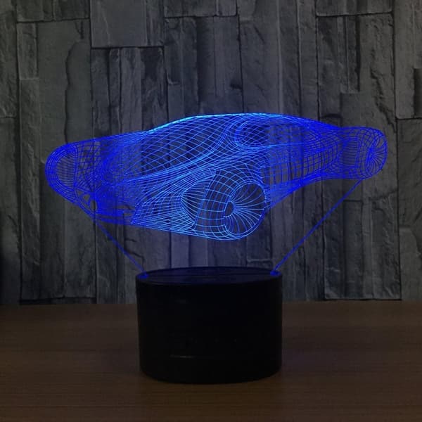 3D Bil Lampe Nattlys Berørings Bord Skrivebord Optisk Illusjon La