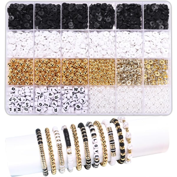 Armbandssats vänskap guld pärlor lera pärlor smycken och armbandssats för tonårsflickor charm armbandssats med bokstavspärlor kit för T Multicolour2
