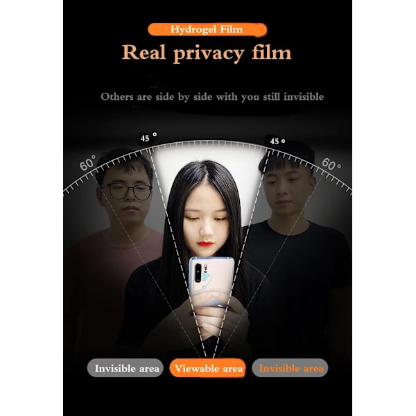Anti Peeping För VIVO X70ProPlus Sekretess Hydrogel Film  Skärmskydd