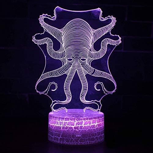 3D Optisk Illusionslampe LED Natlys, 16 Farver Gradvis C