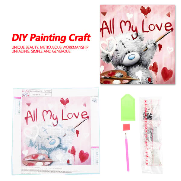 DIY Handgjord Rhinestone Broderi Målning Korsstygns Kit för Hemväggsdekor