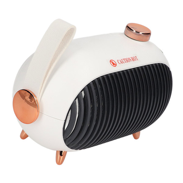 Liten romvarmer 900W PTC Keramisk Rask Oppvarming 3 Nivå Justering Mute Overopphetingsbeskyttelse Skrivebordsvarmer Hvit 110‑