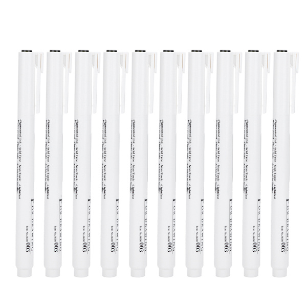 10 st Micron Liner Fineliner-pennor Svart bläck för ritning Skiss Modell Leksak (0,03 mm)