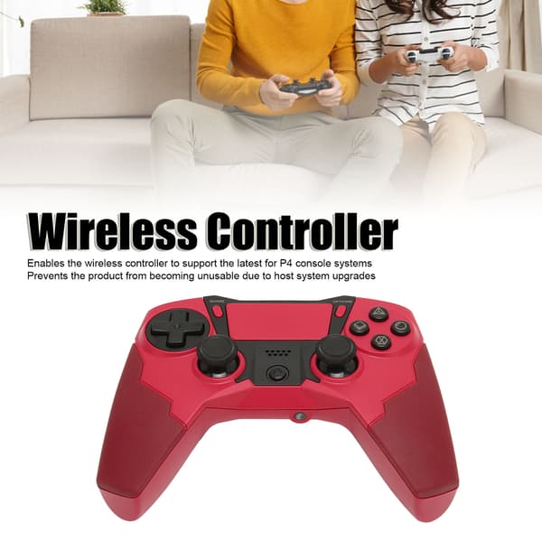 Bluetooth-controller med dobbelt vibration, 6-akset følsom trådløs gamepad joystick med LED-indikator til PS4 PC mobiltelefon