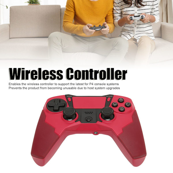 Bluetooth-kontroller Dubbel vibration 6 axlar avkänning Trådlös handkontroll Joystick med LED-indikator för PS4 PC Mobiltelefon