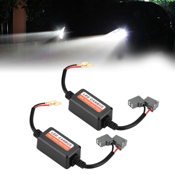 2 stk H1/H3 Bil LED Hovedlys Dekoder Anti-Flimmer Blinkfeil Kansellerer