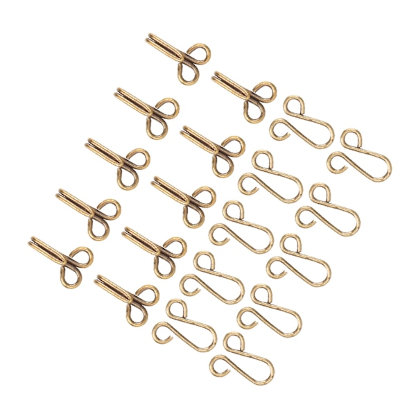 10 stk. Pelsfrakkekrokfester Sy til Overcoat Underklær (Bronse)