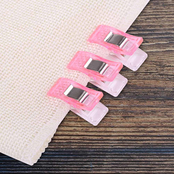 20 stk/pakke Plastnålverksnål for quilting, søm, strikking, stoffbindingsklemmer (rosa)