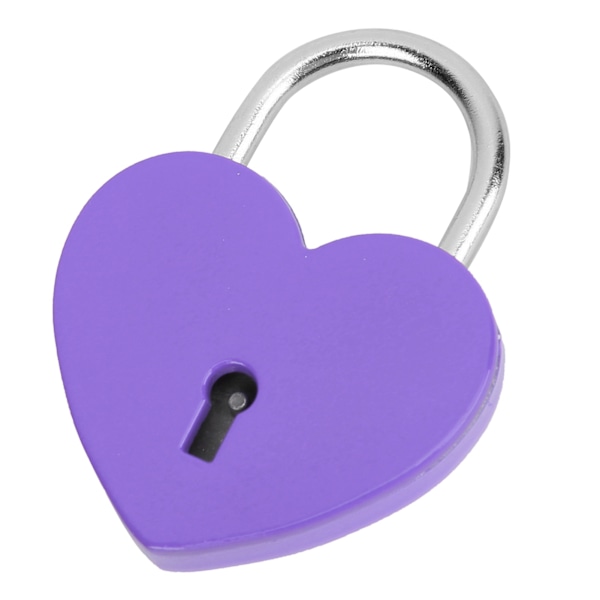 Sydänlukko Metalli Värikäs Hieno Lukko Kotitaloustarvikkeet Avaimella 45x59mm Violetti