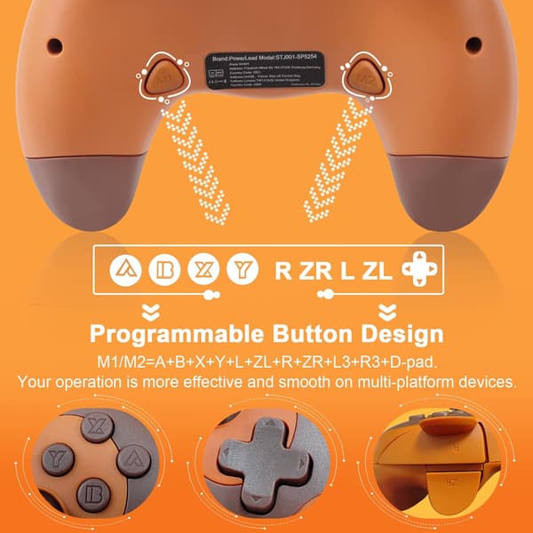 Switch-kontroller - Søt vaskebjørn trådløs Switch-kontroller for Switch Lite/OLED/PC, Switch Pro-kontroller fjernkontroll spillkontroll joystick med turbo/