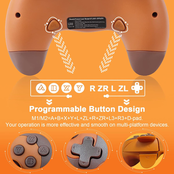 Switch-ohjain - Söpö pesukarhu-eläin langaton Switch-ohjain Switch Lite/OLED/PC:lle, Switch Pro -ohjain Kaukosäädin Peliohjain Joystick Turbo/