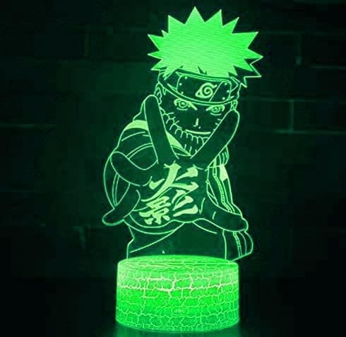 Naruto Kakashi Uchiha Sasuke 3D Illusjon Nattlys Lampe Sm