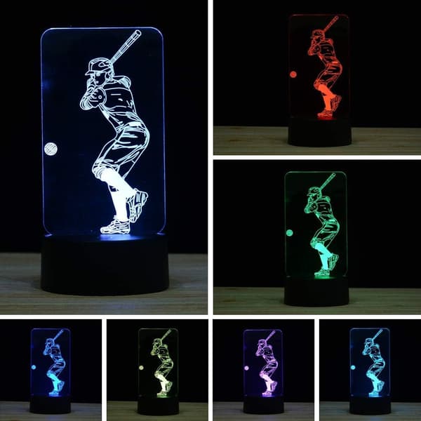 3D Illusjon LED Nattlys, 16 Farger Gradvis Endrende Berøring