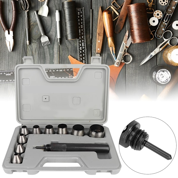 10 st 25/32\" DIY läder gummi ihålig hål punch verktyg set 3/16 5/16 3/8 1/2 25/32 1 1-1/4