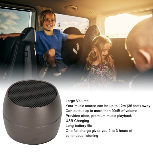 Mini Bluetooth-kaiutin IP67 vedenpitävä USB-lataus sisäänrakennettu mikrofoni kannettava langaton kaiutin suihkuhuoneeseen autoon Gray