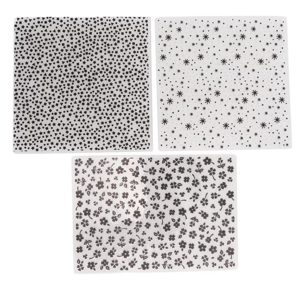 3 stk. Embossing-mapper, dekorative plastmaler for DIY-skrapbøker og kortlaging