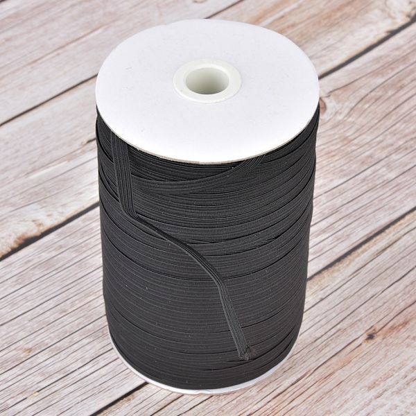 200 meter/rulle elastiskt band med hög elasticitet, multifunktionellt för skyddskläder, 6 mm bredd, svart