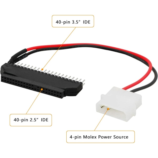 2,5 til 3,5 IDE-adapter, bærbar 2,5-tommer til stationær 3,5-tommer IDE-harddiskadapterkonverter, 4 stk.