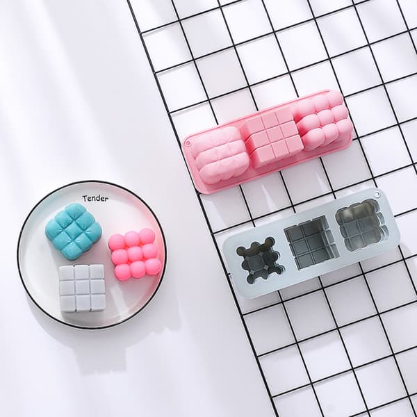 3-vejs 3D Rubiks kube silikoneform DIY magisk kugle aromaterapi
