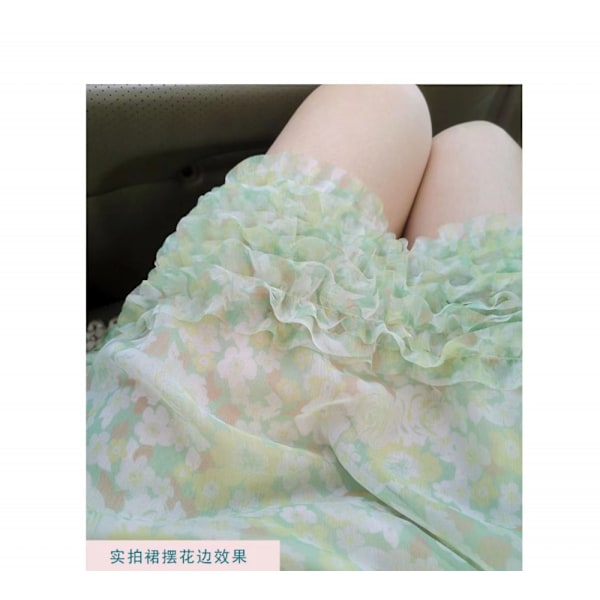 Chiffon Elegant Mini Short Swing Skater Kjoler (Grøn L)
