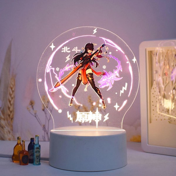 Genshin Impact Barbara 3D LED-akrylnattlampor 7 färger