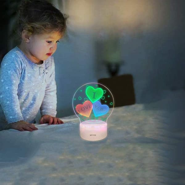 3D nattlampa I Love You Leeter Illusion Lamp Visual Table