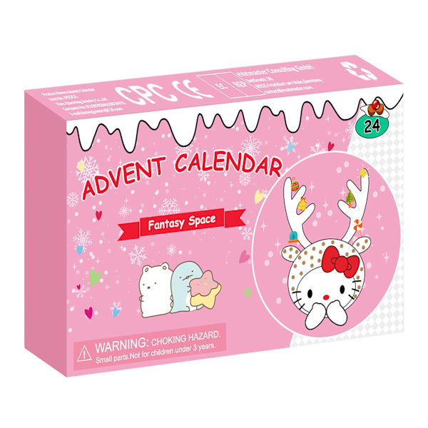 Julekalender med søde tegnefilmfigurer 2024, 24 dages mini-figurer jule-nedtællingskalender, 24 stk. minifigurer dukke juleferiegaver