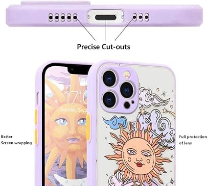 Kompatibel med iPhone 13 Pro Deksel Matt Klar Design Sol