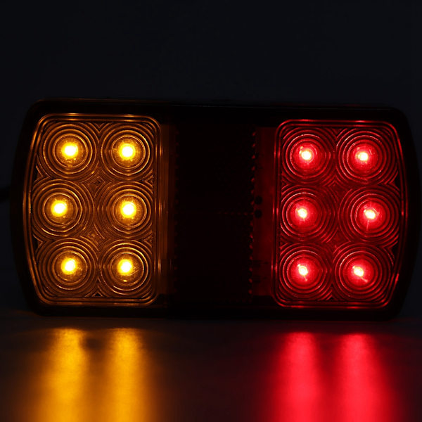 12V 2W LED Baklykt Tilhengere Lastebil Elektrisk Bil Baklykt Blinklys Stopp Bremslys