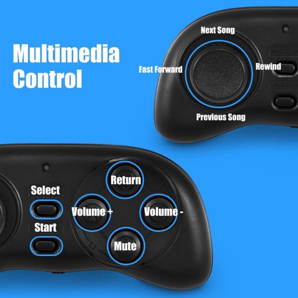 Trådløs Bluetooth spilcontroller, med auto shutter funktion Black