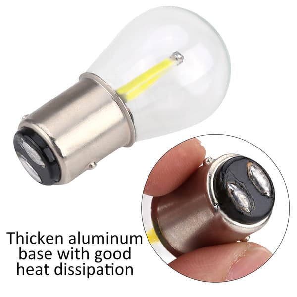 Par 1157 Glas Strobe COB LED Bil Blinkers Bakljus Bromsljus Vit Ljus
