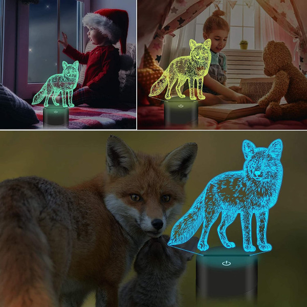 Wolf Gifts for Kids Girls, 3D-lampa Animal LED Illusion Night 5f01 | Fyndiq