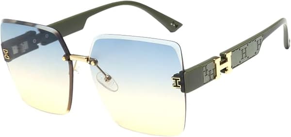 unisex rammeløse solbriller Sand Olive Green