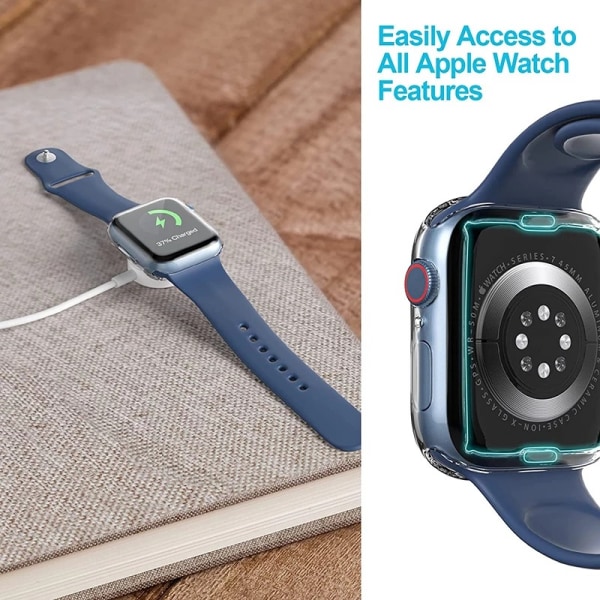 Etui til Apple Watch Series 6 /SE/54 Skærmbeskytter 44mm iWatch Overordnet Beskyttende Etui TPU HD Klar Ultra-tynd Cover