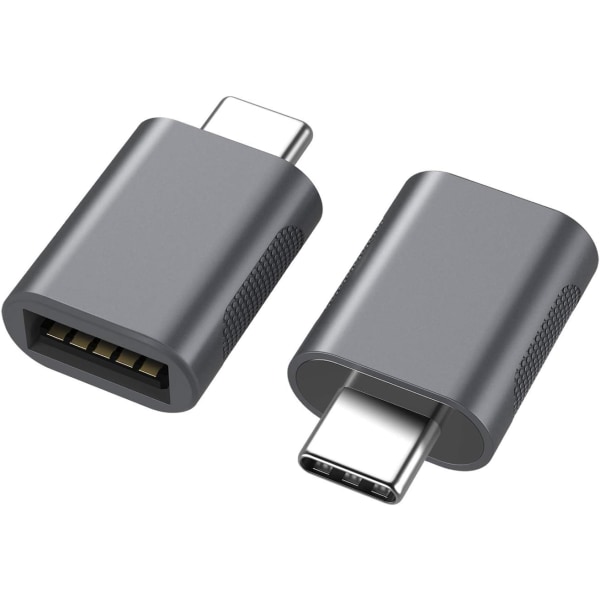 USB C til USB-adapter, USB-C til USB 3.0-adapter, USB Type-C til USB, til USB-hunn-adapter (romgrå)