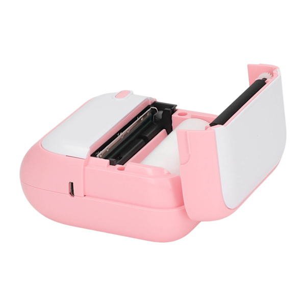 Termisk printer Bluetooth direkte forbindelse USB opladning 203DPI 1000mAh bærbar mini billedprinter med pink printpapir