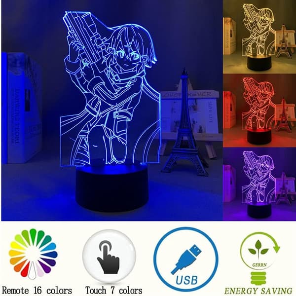 SAO Anime Figur LED Lys Søte Gutter & Jenter Julebursdag
