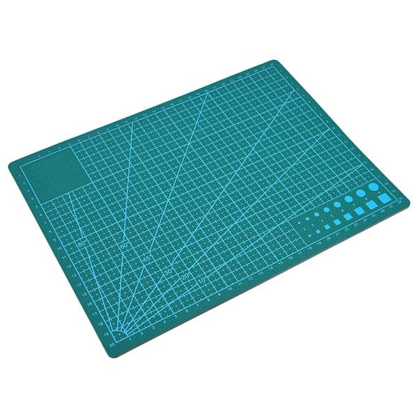 A4 rutnät PVC skärmatta Självläkande papper Lädertyg Skärbräda (Grön)