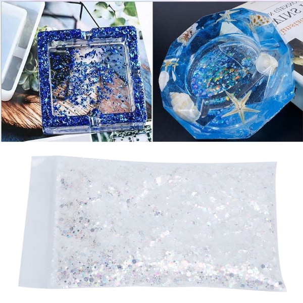 Glitter Konfetter 50g MHB‑22100A Fantasy Farve PET Hex DIY Håndværk Tilbehør til Negle Telefon Etui