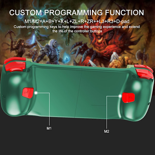 Bluetooth-kontroller för iPhone, Android, direkt spel, låg latens, telefonkontroller spelkontroll joystick för Galaxy S23 S22 S21 20 Ultra, iPhone 14 13 1 Green