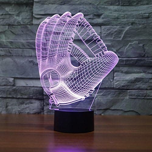 Fantastiske 7 farver optisk illusion 3D baseballlamper, glødende lys