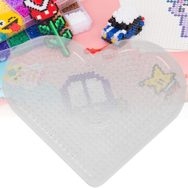 Gjennomsiktig geometrisk stiftplate mal barn leker for 2,6 mm Perler-perler Love Heart