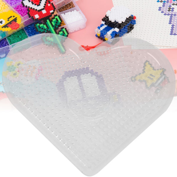 Transparent geometrisk pluggtavla mall barn leksaker för 2,6 mm Perler pärlor Love Heart
