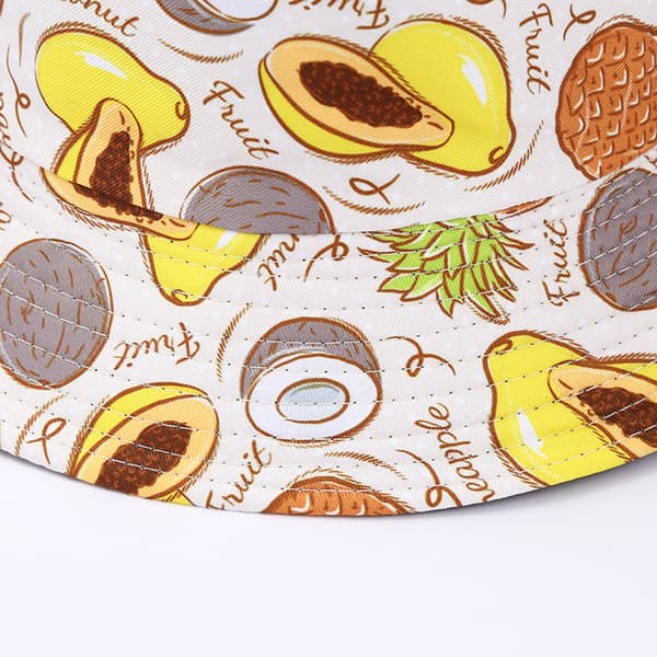 Frukthatt unisex print bøttehatt, sommer reise bøttehatt D