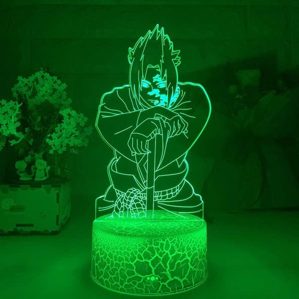 Naruto Kakashi Uchiha Sasuke 3D Illusjon Nattlys Lampe Sm