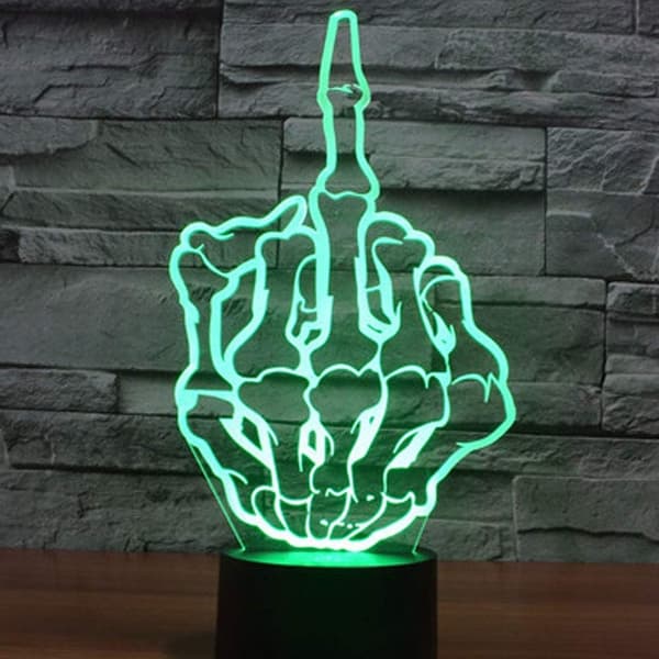 3D Optisk Illusjon Langfinger Nattlys Leke Lampe, Fjernkontroll
