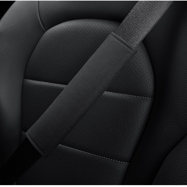Volvo-turvavyön olkapehmusteet XC60/XC40/S90/S60 - turvavyön mokkanahkaiset suojukset (pari, musta)
