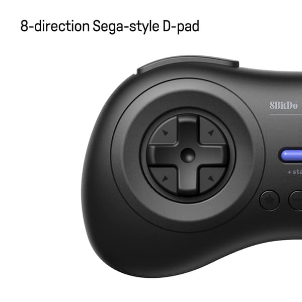 M30 Trådløs Bluetooth Controller Retro Gamepad til Switch, PC Windows, MacOS, Android, Raspberry Pi med Sega Genesis & Sega Mega Drive Style (Sort Black