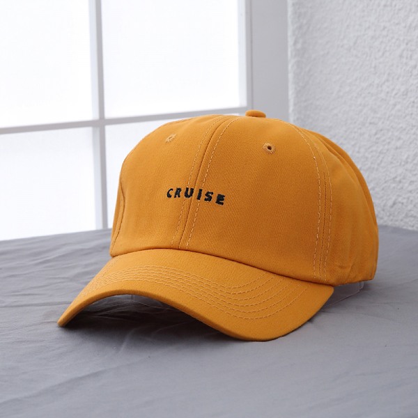 Brev Broderad Hatt Justerbar Baseballkeps Yellow