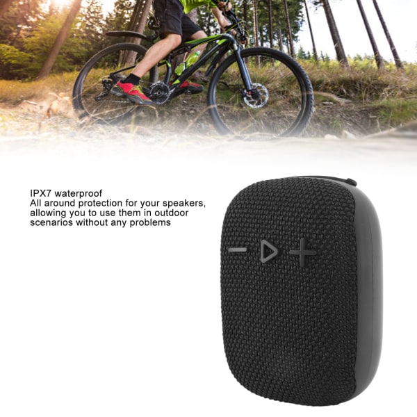 Bärbar Bluetooth-högtalare IPX7 Vattentät Mini Subwoofer med Stativ för Utomhuscykling Svart